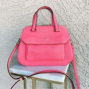 KATE SPADE Flamingo Pink Pebbled Leather Boxwood Road Structured Bag Purse